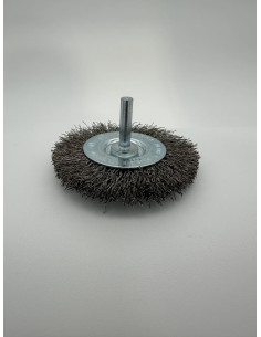 BROSSE CIRCULAIRE ONDULEE ACIER DIA 75 EPAISSEUR 10,00 TIGE DIA 6,00