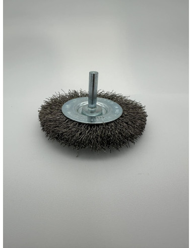 BROSSE CIRCULAIRE ONDULEE ACIER DIA 75 EPAISSEUR 10,00 TIGE DIA 6,00