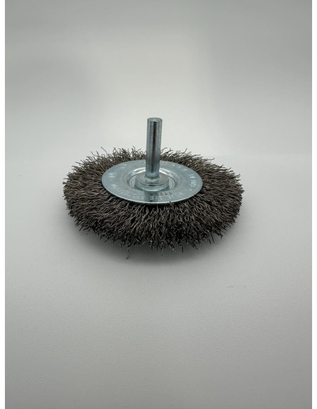 BROSSE CIRCULAIRE ONDULEE ACIER DIA 75 EPAISSEUR 10,00 TIGE DIA 6,00