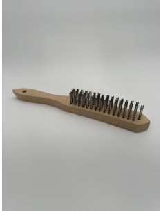 BROSSE MAIN MANCHE BOIS FIL ACIER