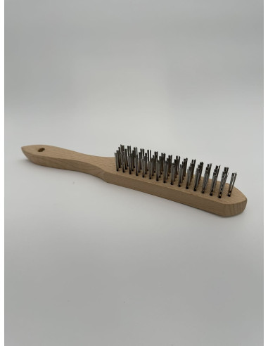 BROSSE MAIN MANCHE BOIS FIL ACIER