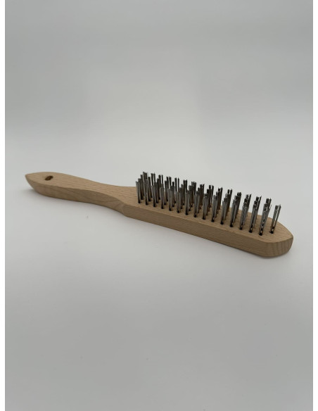 BROSSE MAIN MANCHE BOIS FIL ACIER