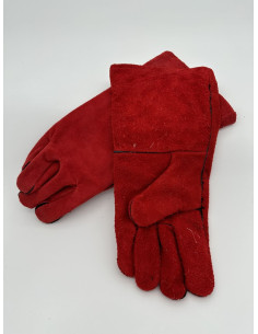 GANTS SOUDEUR CROUTE ANTI-CHALEUR ROUGE