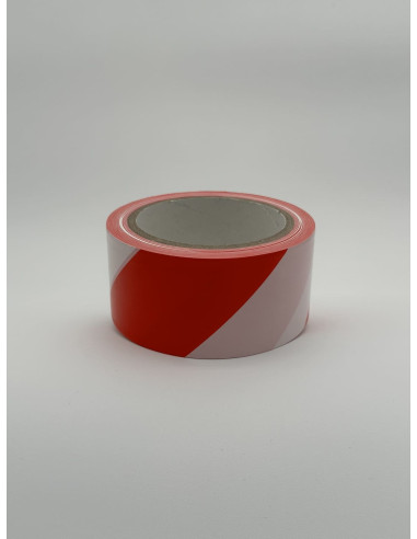 RUBAN SIGNALISATION 50X100ml ROUGE/BLANC