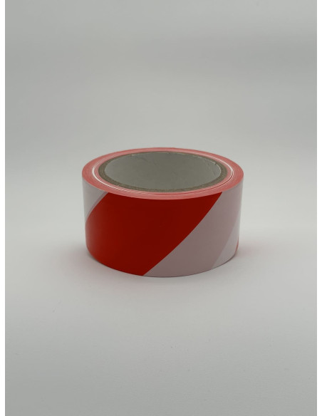 RUBAN SIGNALISATION 50X100ml ROUGE/BLANC