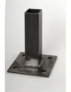 PLATINE ACIER BRUT MANCHON TUBE 25X25X2
