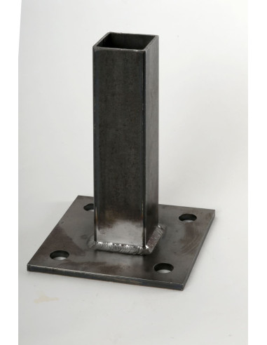 PLATINE ACIER BRUT MANCHON TUBE 25X25X2