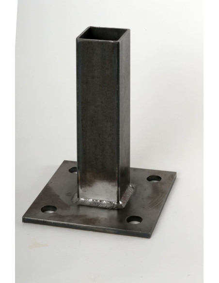 PLATINE ACIER BRUT MANCHON TUBE 25X25X2