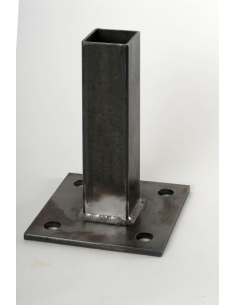PLATINE ACIER BRUT MANCHON TUBE 35X35X2