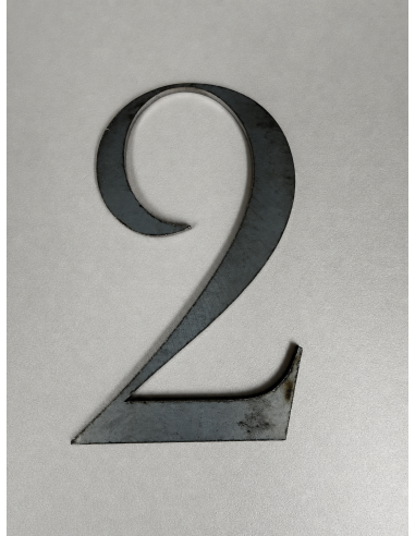 CHIFFRE "2" ACIER 104 x 63 x 3mm