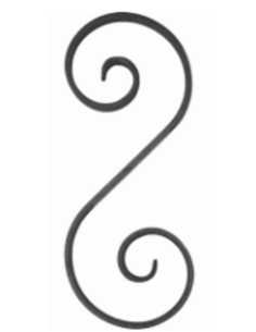 VOLUTE ACIER 280X115 - PLAT 14X6