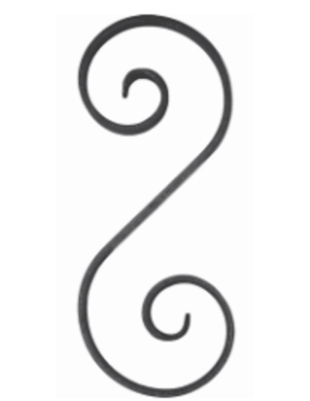 VOLUTE ACIER 280X115 - PLAT 14X6