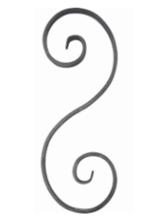 VOLUTE ACIER 315X115 - PLAT 14X6