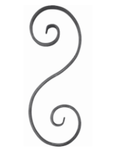 VOLUTE ACIER 315X115 - PLAT 14X6