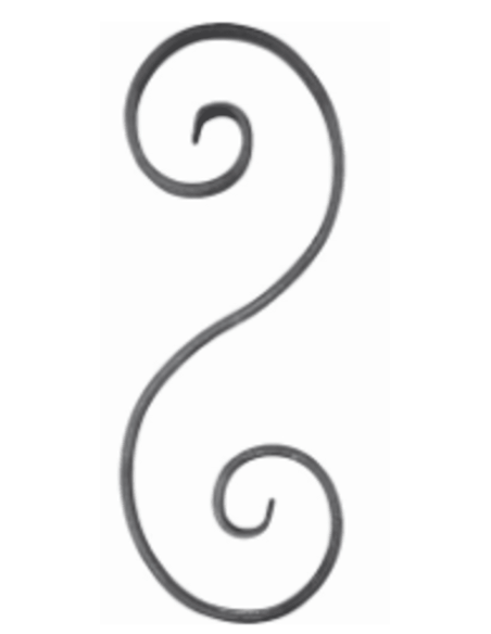 VOLUTE ACIER 315X115 - PLAT 14X6