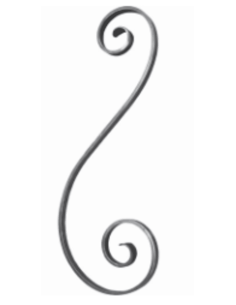 VOLUTE ACIER EN S DECALE 450X170 - PLAT 14X6
