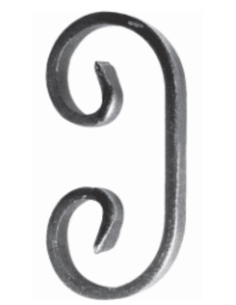 VOLUTE ACIER EN C 117X60 - PLAT 12X6