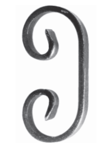 VOLUTE ACIER EN C 117X60 - PLAT 12X6
