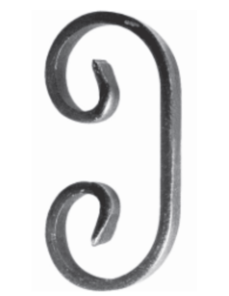 VOLUTE ACIER EN C 117X60 - PLAT 12X6