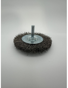 BROSSE CIRCULAIRE ONDULEE INOX DIA 75 EPAISSEUR 10,00 TIGE DIA 6,00