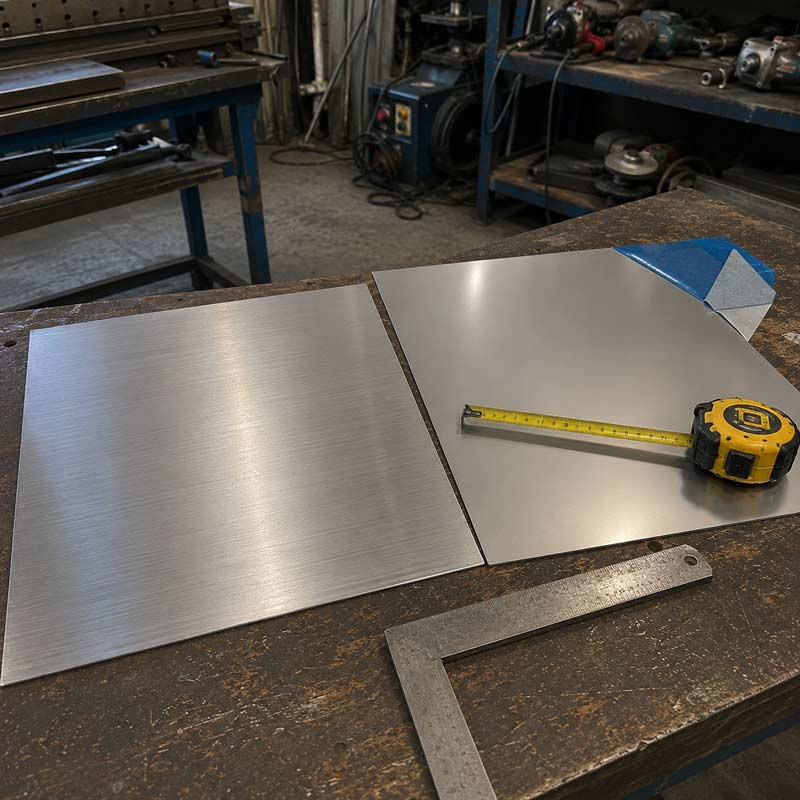 Tôle inox 304L/316L : finitions, épaisseurs et usages - Metallo détail
