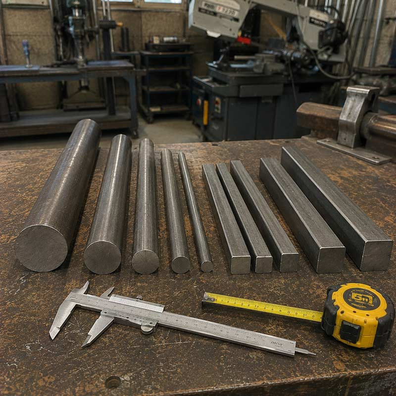 Rond et carré plein acier : dimensions, sections et usages